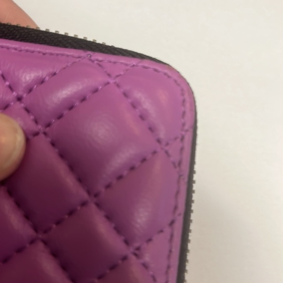 Kurt Geiger purple diamond quilted zipper long wallet - Picture 4 of 9